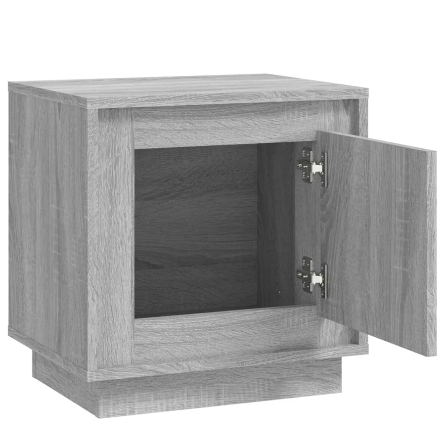 Nachtkastje 44X35X45 Cm Bewerkt Hout Grijs Sonoma Eikenkleurig