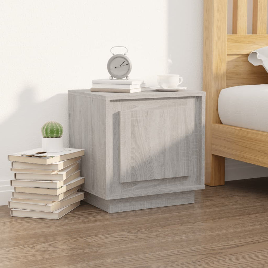 Nachtkastje 44X35X45 Cm Bewerkt Hout Grijs Sonoma Eikenkleurig