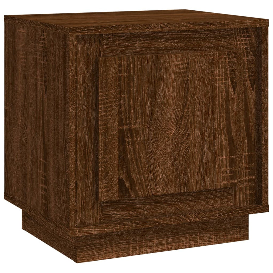 Nachtkastje 44X35X45 Cm Bewerkt Hout Bruin Eikenkleur