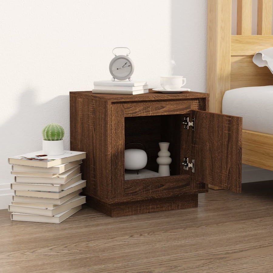 Nachtkastje 44X35X45 Cm Bewerkt Hout Bruin Eikenkleur