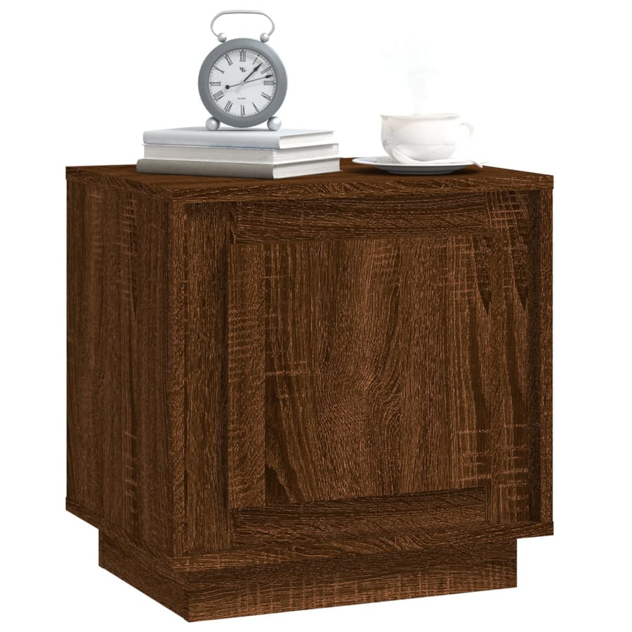 Nachtkastje 44X35X45 Cm Bewerkt Hout Bruin Eikenkleur