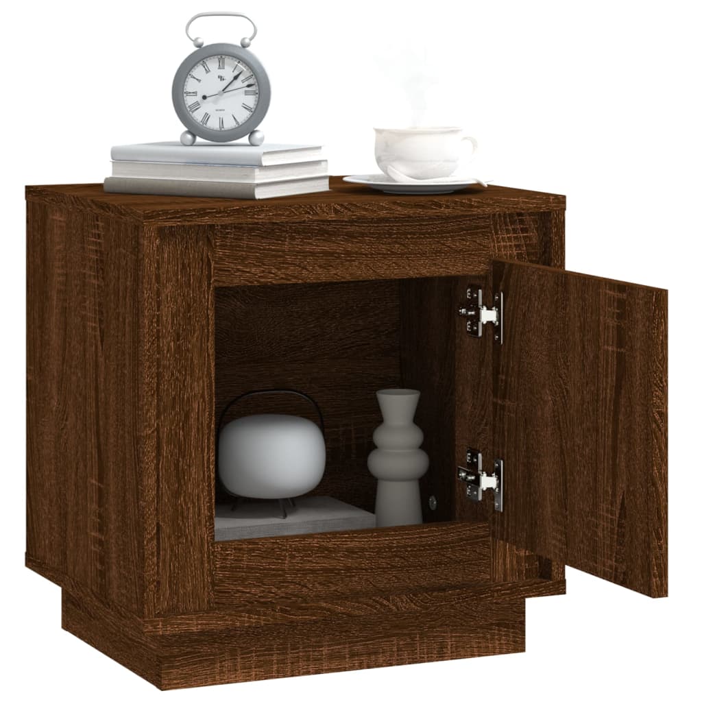 Nachtkastje 44X35X45 Cm Bewerkt Hout Bruin Eikenkleur