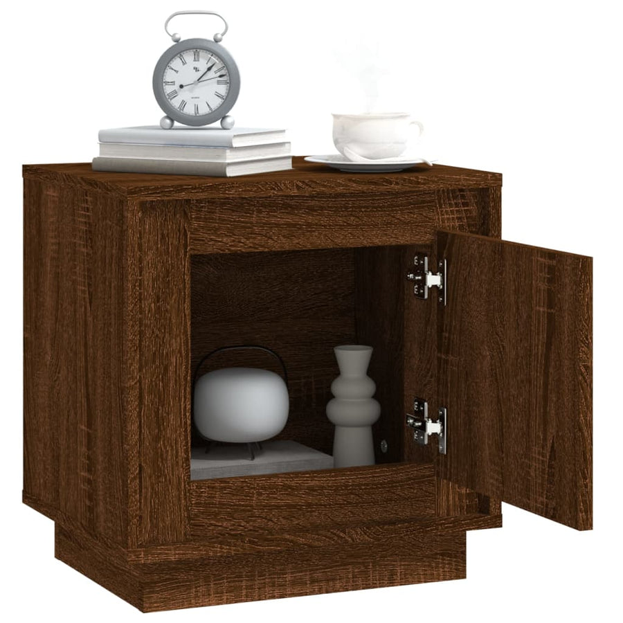 Nachtkastje 44X35X45 Cm Bewerkt Hout Bruin Eikenkleur