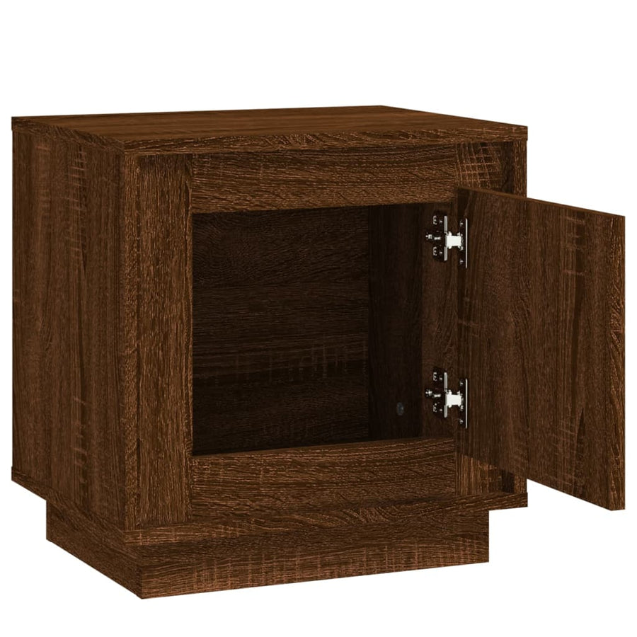 Nachtkastje 44X35X45 Cm Bewerkt Hout Bruin Eikenkleur