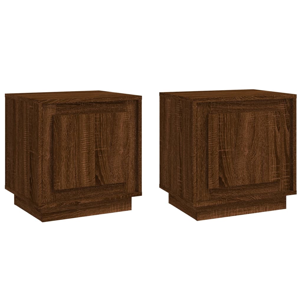 Nachtkastjes 2 St 44X35X45 Cm Bewerkt Hout Bruin Eikenkleur
