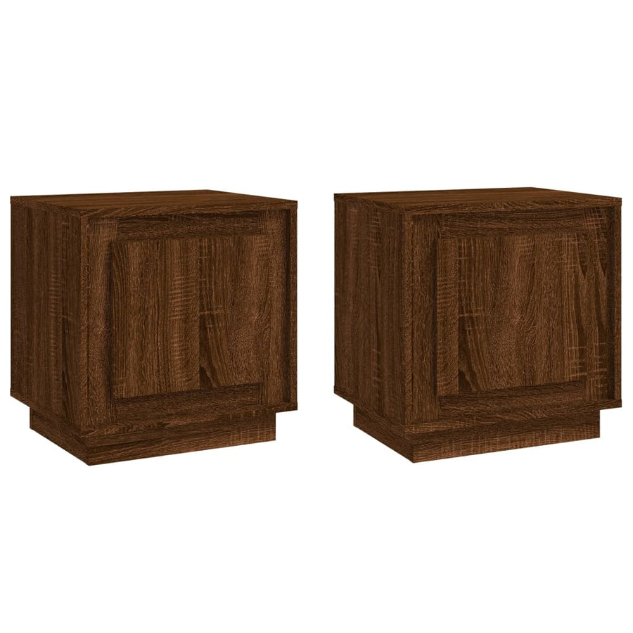 Nachtkastjes 2 St 44X35X45 Cm Bewerkt Hout Bruin Eikenkleur