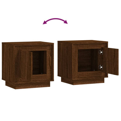Nachtkastjes 2 St 44X35X45 Cm Bewerkt Hout Bruin Eikenkleur