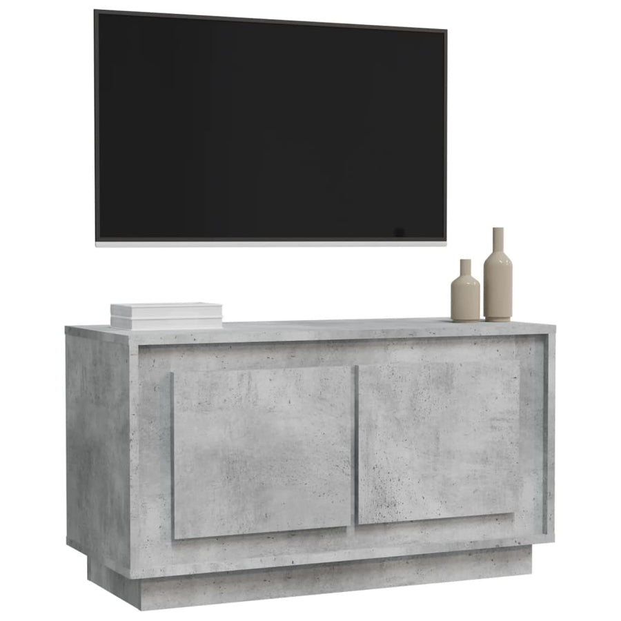 Tv-Meubel 80X35X45 Cm Bewerkt Hout Betongrijs