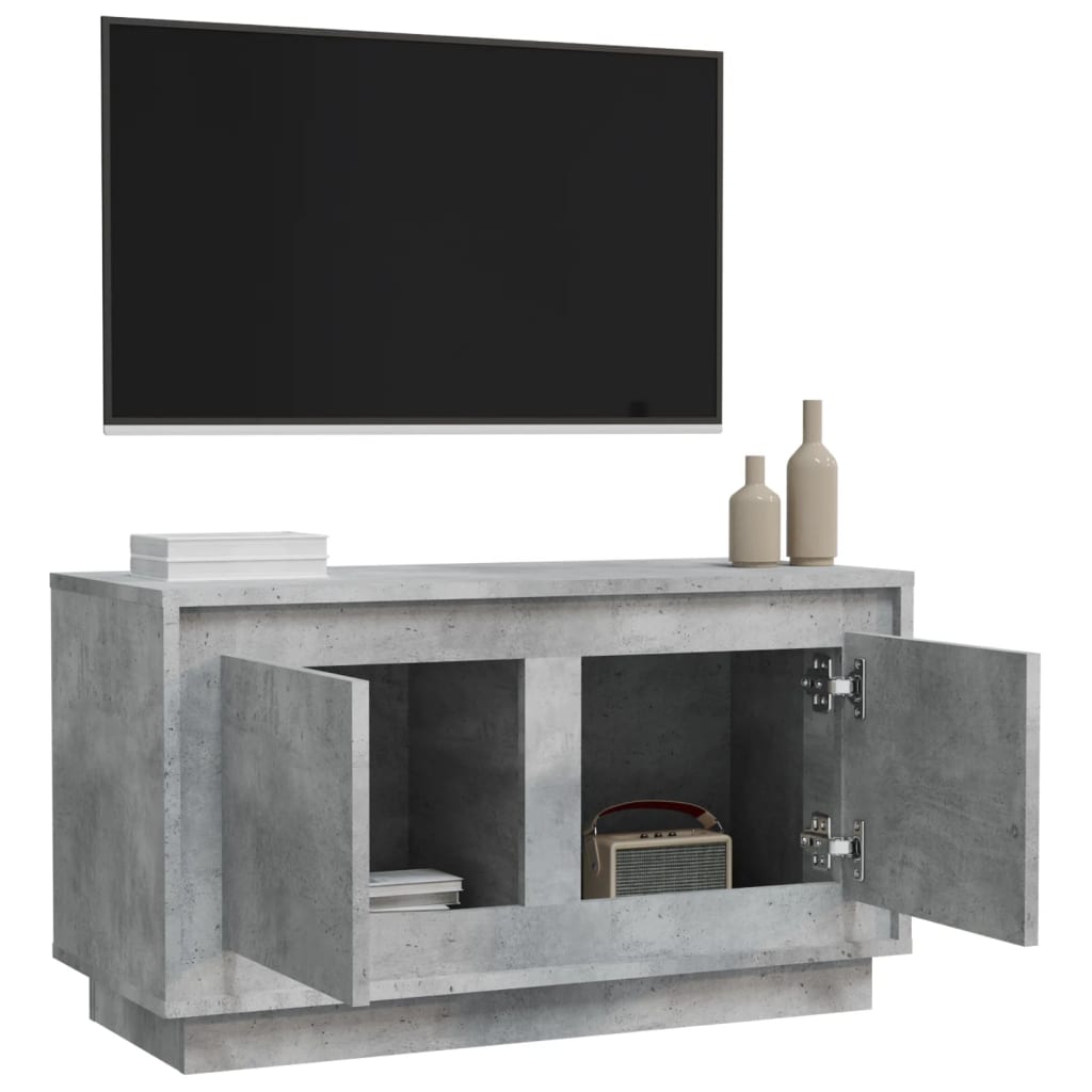 Tv-Meubel 80X35X45 Cm Bewerkt Hout Betongrijs