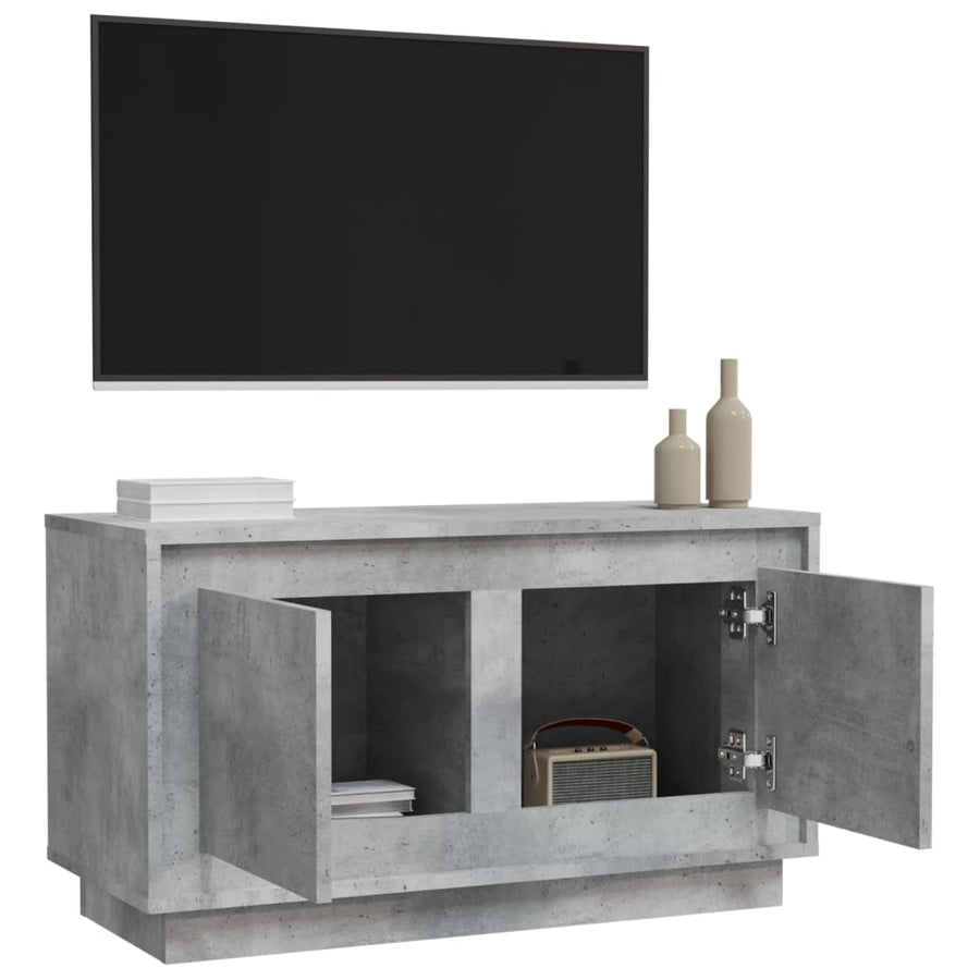 Tv-Meubel 80X35X45 Cm Bewerkt Hout Betongrijs
