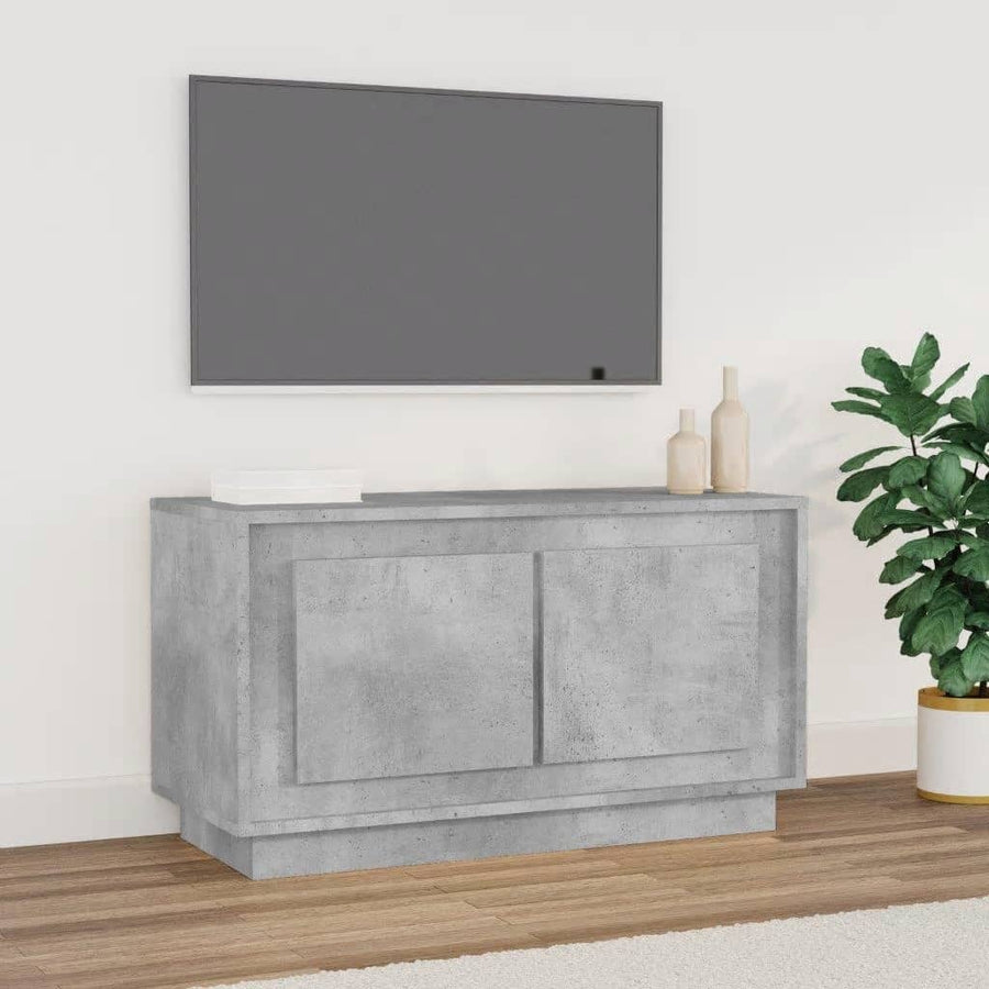 Tv-Meubel 80X35X45 Cm Bewerkt Hout Betongrijs