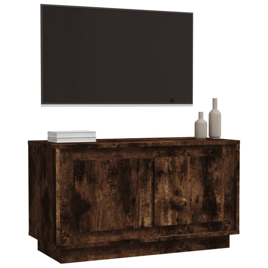 Tv-Meubel 80X35X45 Cm Bewerkt Hout Kleurig Gerookt eiken
