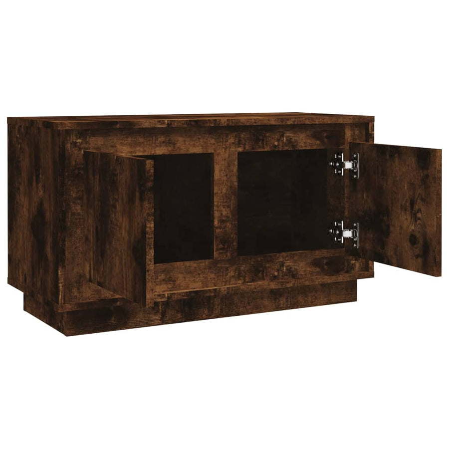 Tv-Meubel 80X35X45 Cm Bewerkt Hout Kleurig Gerookt eiken