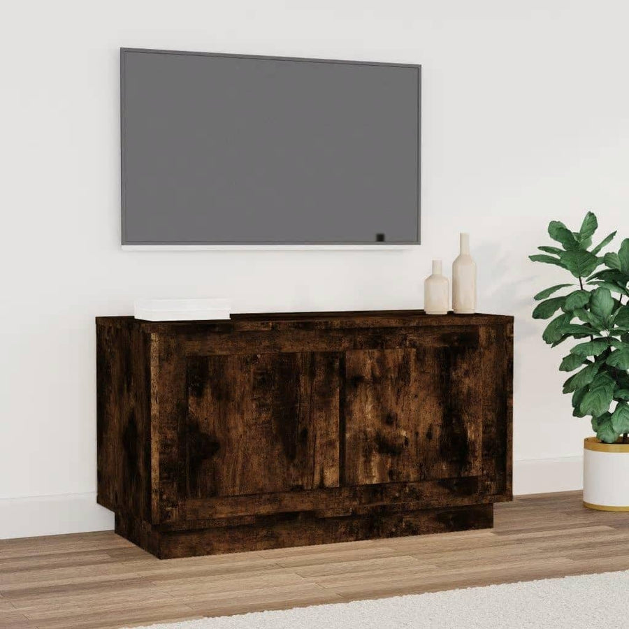 Tv-Meubel 80X35X45 Cm Bewerkt Hout Kleurig Gerookt eiken