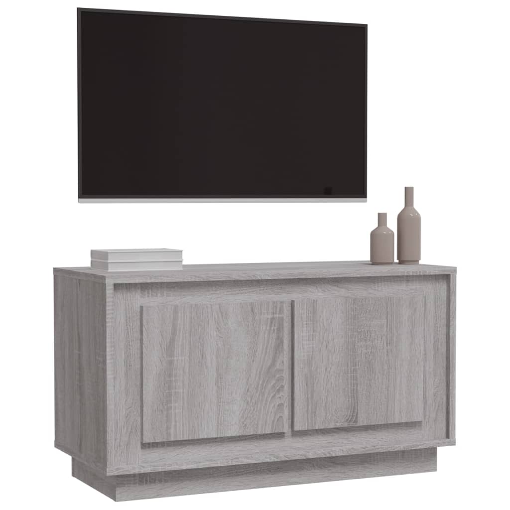 Tv-Meubel 80X35X45 Cm Bewerkt Hout Eikenkleurig Grijs sonoma