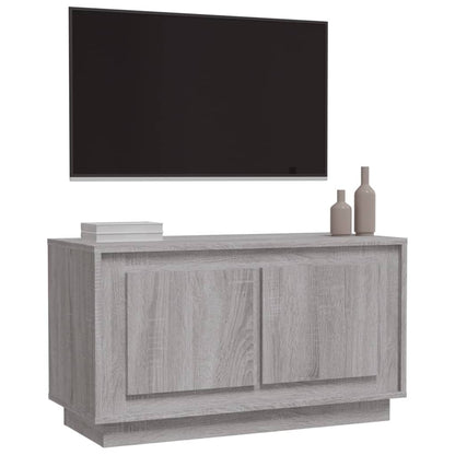 Tv-Meubel 80X35X45 Cm Bewerkt Hout Eikenkleurig Grijs sonoma