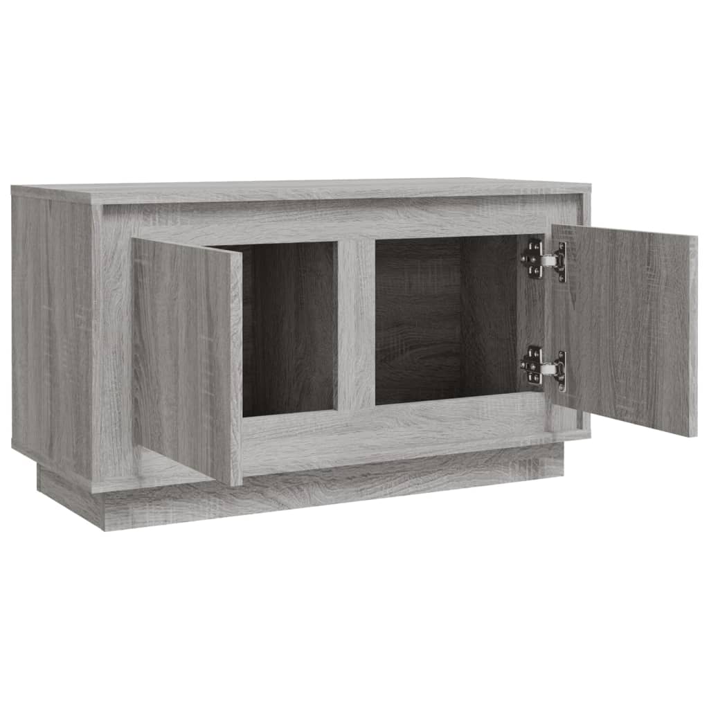 Tv-Meubel 80X35X45 Cm Bewerkt Hout Eikenkleurig Grijs sonoma
