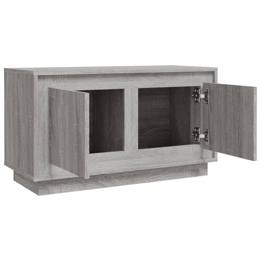 Tv-Meubel 80X35X45 Cm Bewerkt Hout Eikenkleurig Grijs sonoma