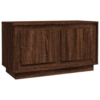 Tv-Meubel 80X35X45 Cm Bewerkt Hout Bruin Eikenkleur Bruineiken