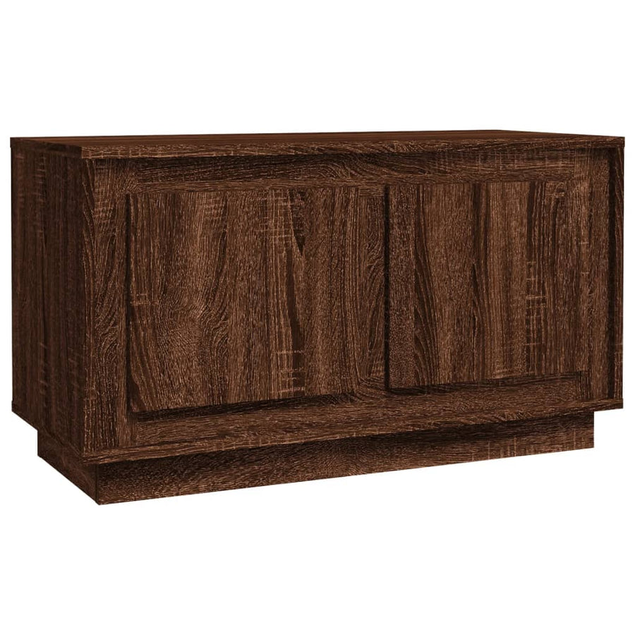Tv-Meubel 80X35X45 Cm Bewerkt Hout Bruin Eikenkleur Bruineiken