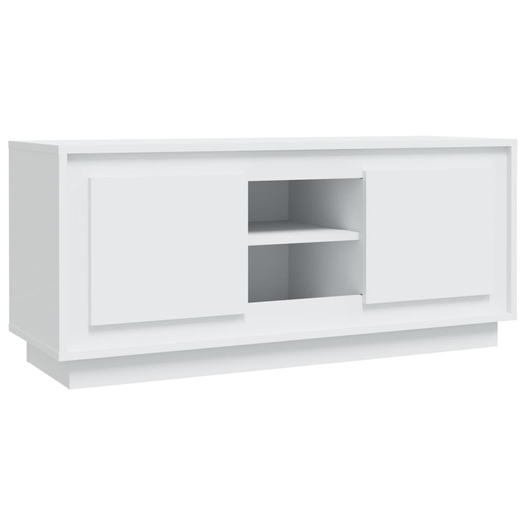 Tv-Meubel 02X35X45 Cm Bewerkt Hout Wit