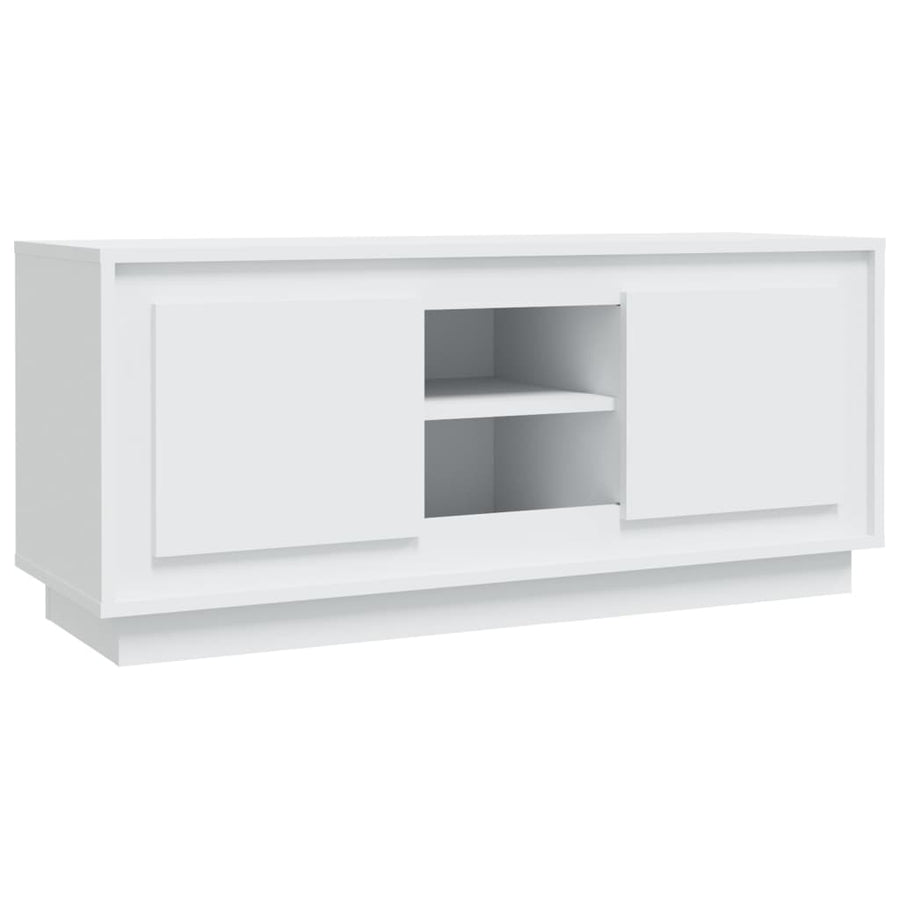 Tv-Meubel 02X35X45 Cm Bewerkt Hout Wit
