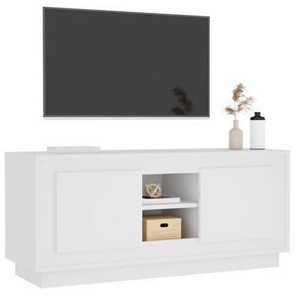 Tv-Meubel 02X35X45 Cm Bewerkt Hout Wit