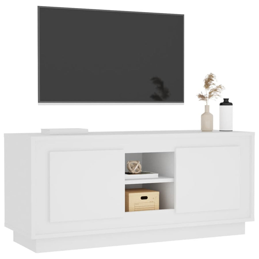 Tv-Meubel 02X35X45 Cm Bewerkt Hout Wit