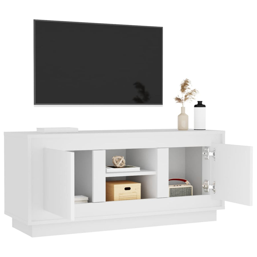 Tv-Meubel 02X35X45 Cm Bewerkt Hout Wit