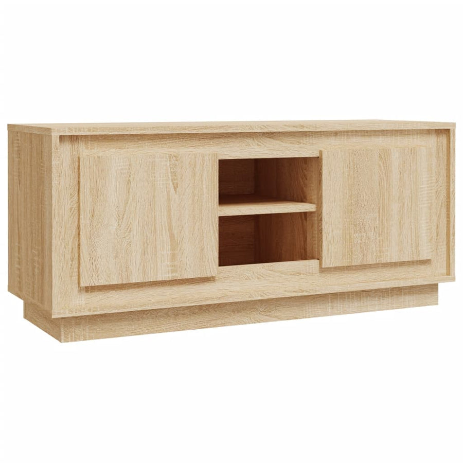 Tv-Meubel 02X35X45 Cm Bewerkt Hout Kleurig Sonoma eiken