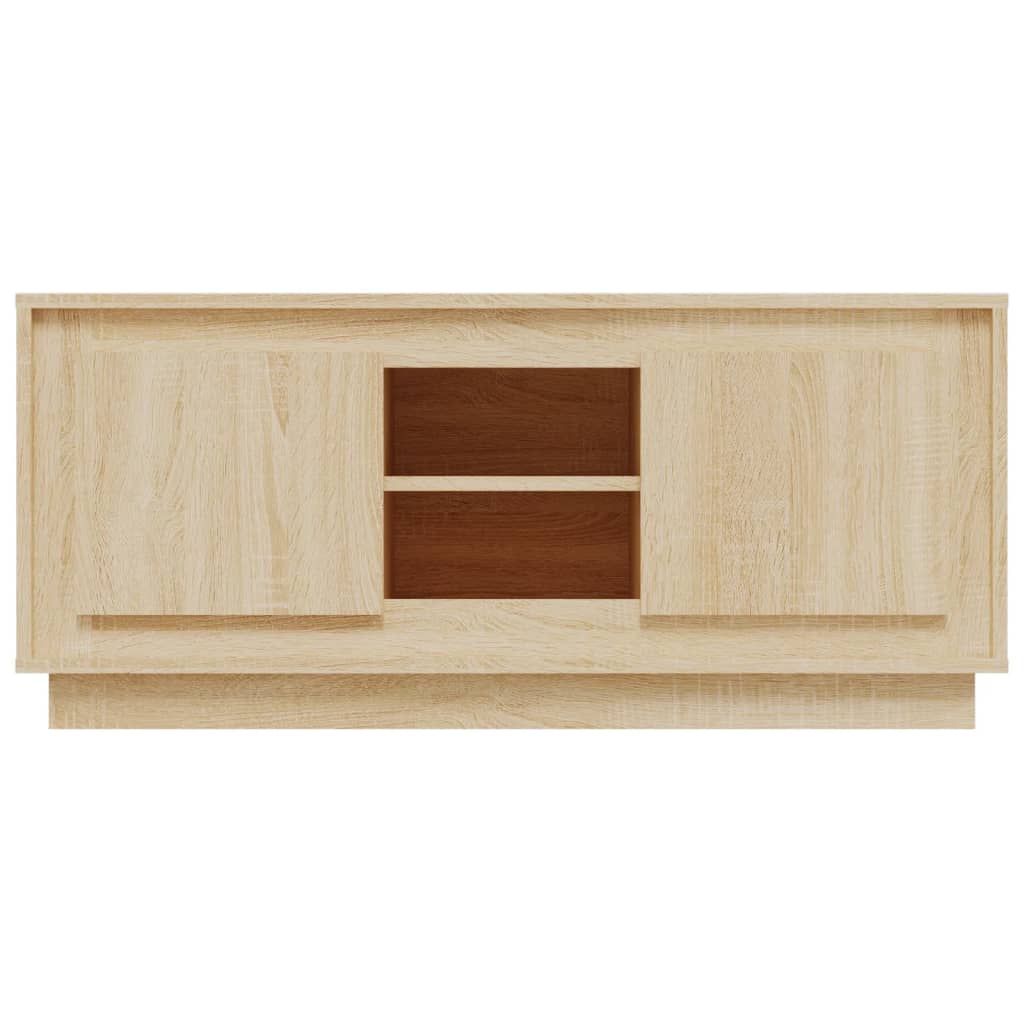 Tv-Meubel 02X35X45 Cm Bewerkt Hout Kleurig Sonoma eiken