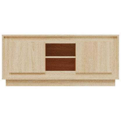Tv-Meubel 02X35X45 Cm Bewerkt Hout Kleurig Sonoma eiken
