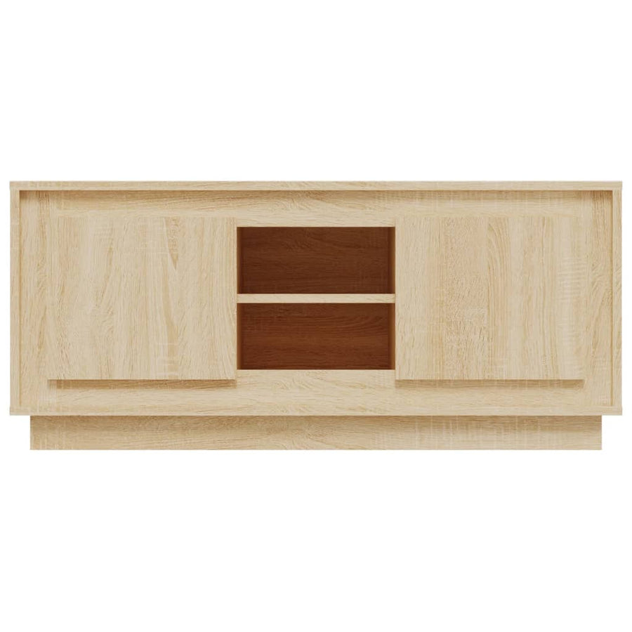 Tv-Meubel 02X35X45 Cm Bewerkt Hout Kleurig Sonoma eiken