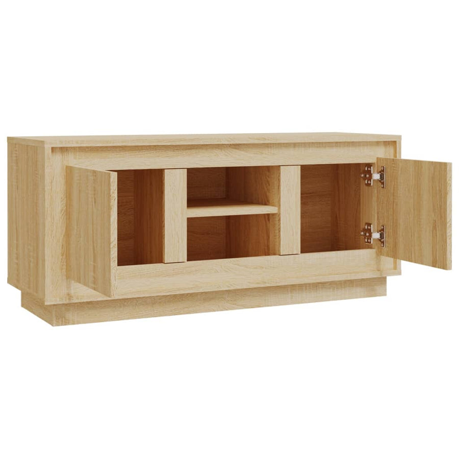 Tv-Meubel 02X35X45 Cm Bewerkt Hout Kleurig Sonoma eiken