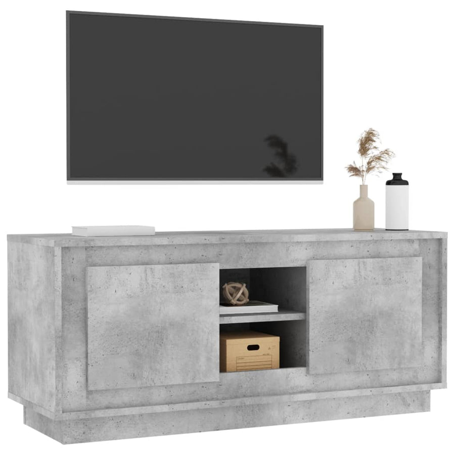 Tv-Meubel 02X35X45 Cm Bewerkt Hout Betongrijs