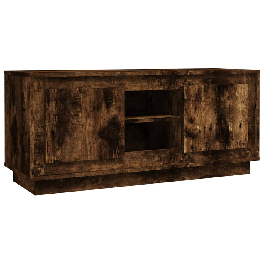 Tv-Meubel 02X35X45 Cm Bewerkt Hout Kleurig Gerookt eiken