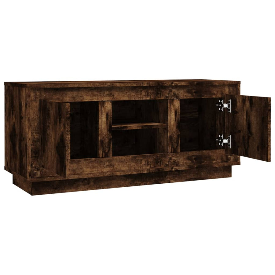 Tv-Meubel 02X35X45 Cm Bewerkt Hout Kleurig Gerookt eiken