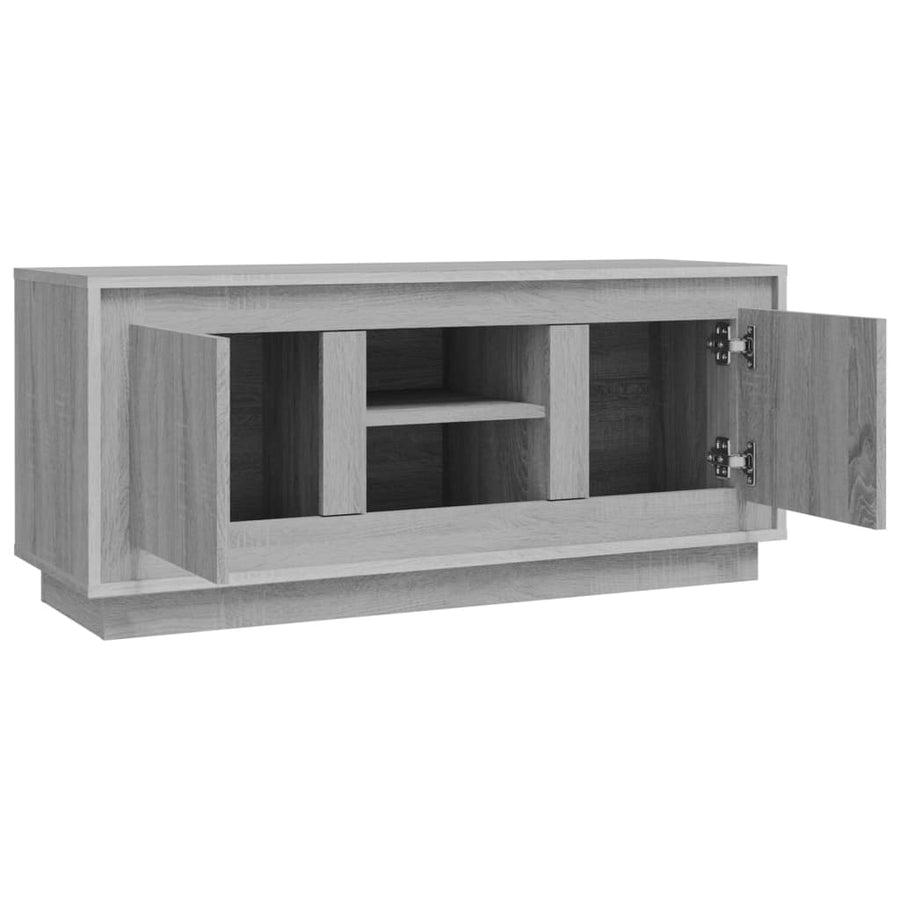 Tv-Meubel 02X35X45 Cm Bewerkt Hout Eikenkleurig Grijs sonoma