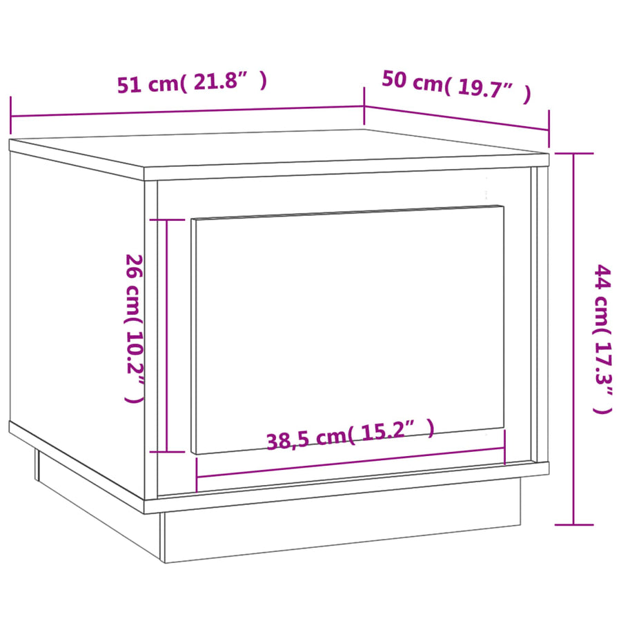 Salontafel 5X50X44 Cm Bewerkt Hout Kleurig Gerookt eiken