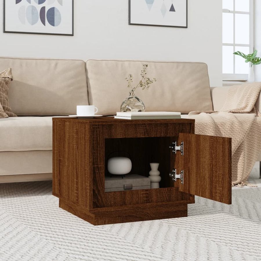 Salontafel 51X50X44 Cm Bewerkt Hout Bruin Eikenkleur