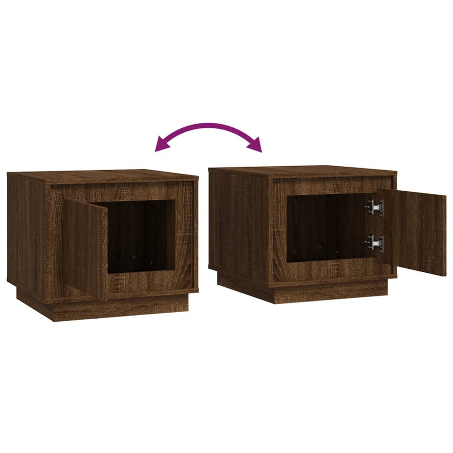 Salontafel 51X50X44 Cm Bewerkt Hout Bruin Eikenkleur