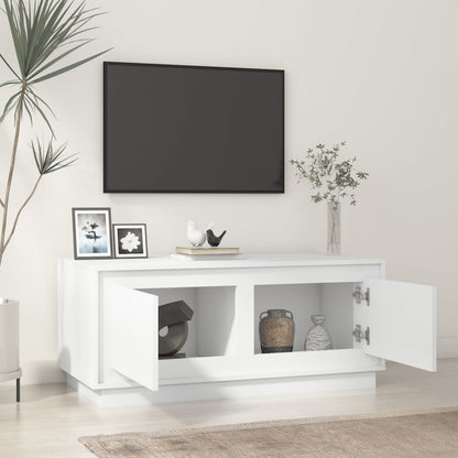 Salontafel 102x50x44 cm bewerkt hout hoogglans wit