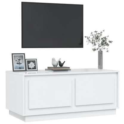 Salontafel 102x50x44 cm bewerkt hout hoogglans wit
