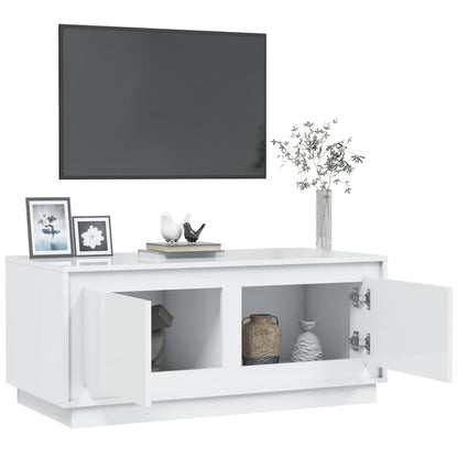 Salontafel 102x50x44 cm bewerkt hout hoogglans wit