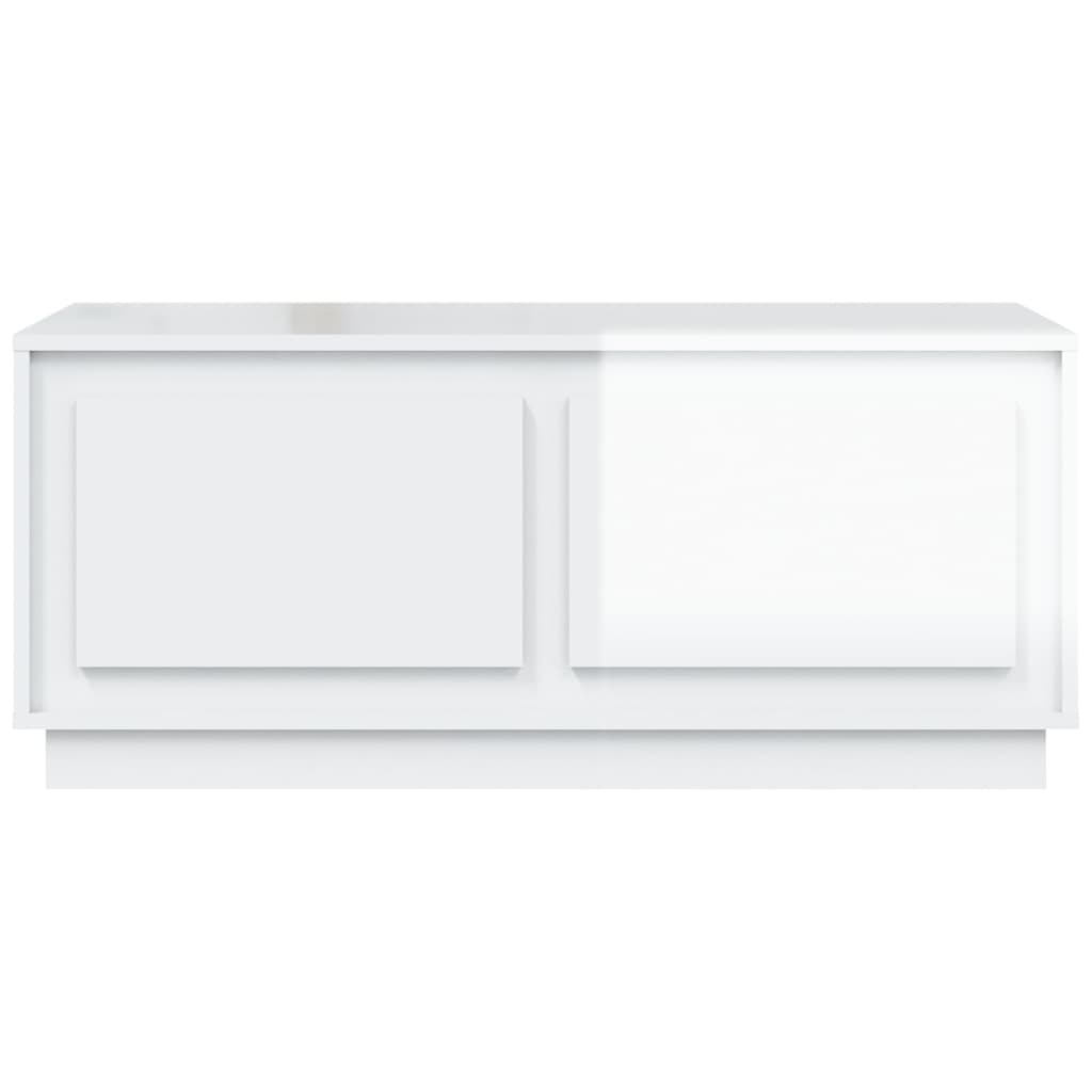 Salontafel 102x50x44 cm bewerkt hout hoogglans wit