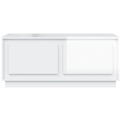 Salontafel 102x50x44 cm bewerkt hout hoogglans wit