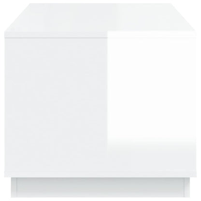 Salontafel 102x50x44 cm bewerkt hout hoogglans wit