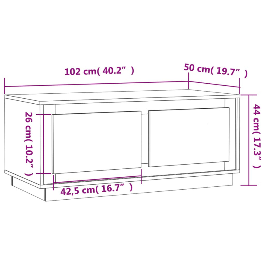 Salontafel 02X50X44 Cm Bewerkt Hout Kleurig Sonoma eiken