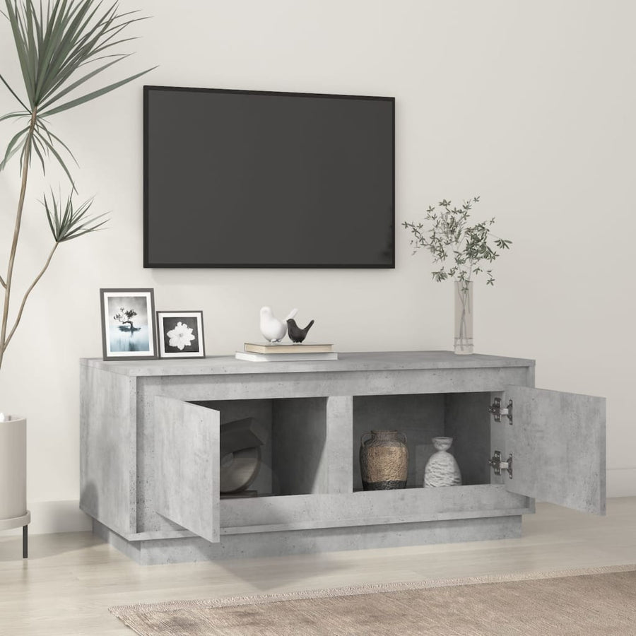 Salontafel 102X50X44 Cm Bewerkt Hout Betongrijs