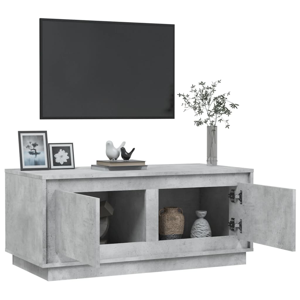 Salontafel 102X50X44 Cm Bewerkt Hout Betongrijs